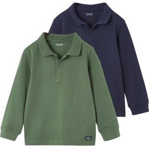Poloshirts - Set van 2 - Jongens - Effen en Tweekleurig - Katoenjersey