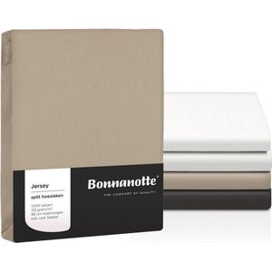 Bonnanotte Jersey Split Hoeslaken - Off White - 180x200/210 cm