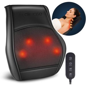 Air Ease® - Comfort Pro Massagekussen - Nekmassage Apparaat - Massage Apparaat voor 6 Delen van het Lichaam - Met Warmtefunctie - Zwart