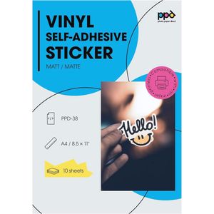 Zelfklevende Premium Vinyl Stickerfolie A4 - 10 Vellen voor Fotokwaliteit Prints