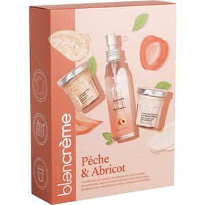 Blancrème Skincare Cadeau Set Perzik & Abrikoos – Luxe Body Scrub en Bodycrème – Verfrissende en Hydraterende Huidverzorging – Perfect Cadeau voor Moederdag of Valentijnsdag