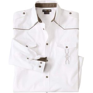 ATLAS FOR MEN - Wit overhemd in westernstijl - Heren - Verkrijgbaar in grote maten - XL