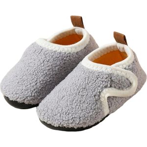Herfst/Winter Kinder Katoenen Pantoffels - Antislip Katoenen Pantoffels met Zachte Zolen - Peuter en Baby Wandelende Katoenen Pantoffels - Warme Antislip Katoenen Pantoffels voor Binnen - Klittenband Ontwerp - 24/25