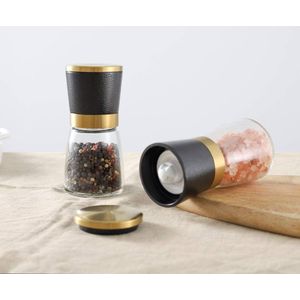 Moderne zout- en pepermolenset 2-delig in goud-marmerstijl Elegant transparant en navulbaar kruidenmolen keukenfeestjes BBQ-cadeau