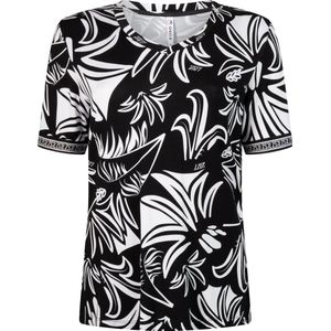 Zoso T-shirt Emillia Print T Shirt 242 0000 0016 Black White Dames Maat - XL