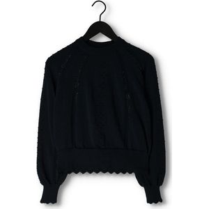 Object Kalina L/s Knit Pullover Truien & vesten Dames - Sweater - Hoodie - Vest- Donkerblauw - Maat XL