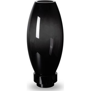 Element Accessories, RUDAL Grote Luxueuse vaas, modern design, innovatief ontwerp, h=44cm, hoogwaardig zwart dik glas, RUD 44 ZW
