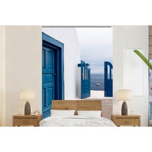 Deur - Blauw - Wit - Architectuur - Behangpapier