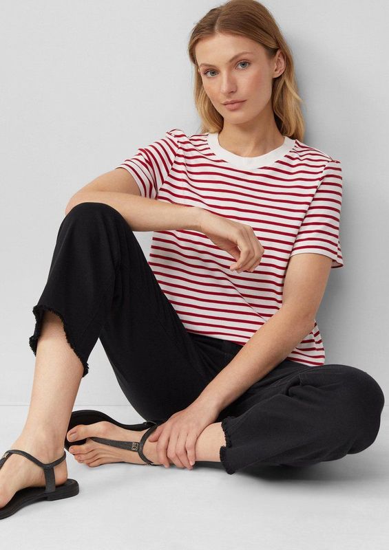 T-shirt - Maanrood - Katoen - Normale Pasvorm - Korte Mouwen