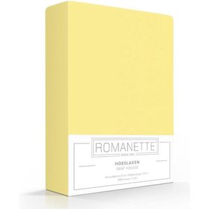 Romanette Hoeslaken Katoen Geel 90 x 200 cm