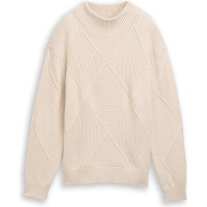 TOM TAILOR - Trui - Crème - Knitwear - Lange Mouw - Losse Pasvorm