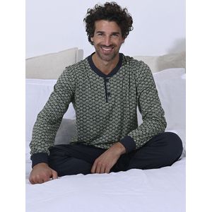Groene Ringella heren pyjama patroon - Groen - Maat - 60