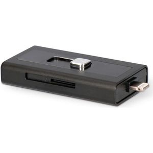 KSIX Card Reader Micro SD - Zwart - Apple Lightning en USB 2.0