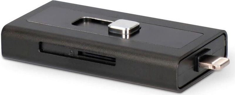 KSIX Card Reader Micro SD - Zwart - Apple Lightning en USB 2.0