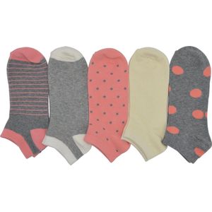 DAMES 10 paar Cote - fitness sokjes - 85% katoen - enkelsokken met fantasie  - dames maat 36/41