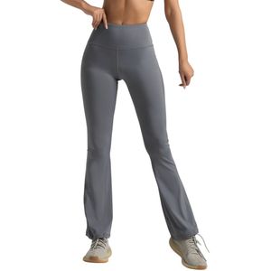 SUNFLARE Sportbroek met Hoge Taille - Flared Pants - Sportlegging - PETITE - Wijd Uitlopende Pijpen - Zachte Stof - Stijlvol - Comfortabel - Legging voor Dames - PETITE - Grijs - Maat M