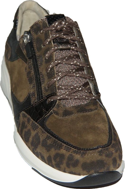 Durea Sneaker 6295 608 1175 Olijf Bruin Suede Wijdte K