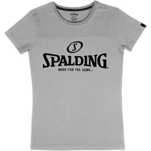 Spalding Essential Logo T-Shirt Dames - Grijs Gemeleerd | Maat: S