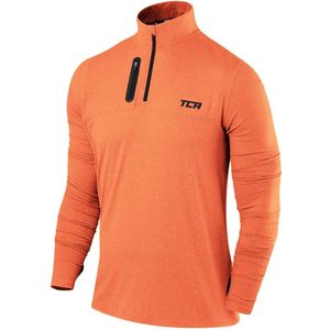 TCA Fusion Gym Tops voor Mannen Training Lange Mouw Running Top Mannen Gym Kleding, Oranje/Oranje, L