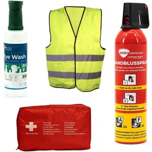 ARBO centrum - Veiligheidspakket voor onderweg - auto brandblusser - hesje - EHBO kit