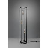REALITY VITO - Vloerlamp - Staande lamp - Zwart met goud - 3x E27 - H153cm