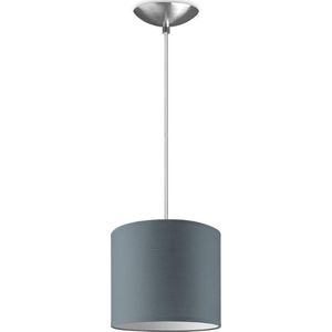 Home Sweet Home hanglamp Bling - verlichtingspendel Basic inclusief lampenkap - lampenkap 20/20/17cm - pendel lengte 100 cm - geschikt voor E27 LED lamp - lichtgrijs