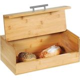 FSC® Houten Broodtrommel met Optil deksel | BAMBOE | Brood trommel | Brooddoos voor opbergen van broodjes | Afm. 36 x 20 x 14 Cm.