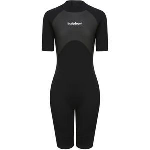 Nivard Wetsuit Dames - Swimsuit - Shorty - Surfpak - Duikpak - Lange Mouw - Zwemsuit - Zwart - XS