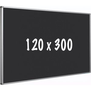 Prikbord kurk PRO - Aluminium frame - Eenvoudige montage - Punaises - Zwart - Prikborden - 120x300cm