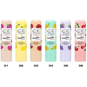 Easy Paris Cosmetics - Set met 6 verrukkelijke Lip Balm Boosters - Aardbei Citroen Kers Perzik Druif Framboos