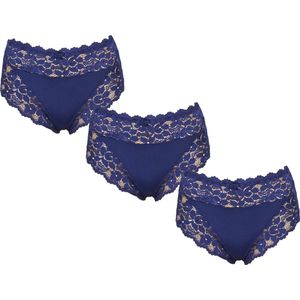 3-Pack Dames tailleslips JC met kant H805 Marine - maat XXL