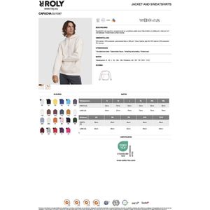 Witte unisex hoodie met “ Duck Off“ Print Full Color merk Roly maat M