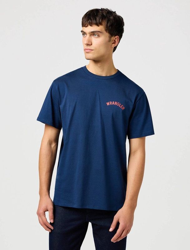 Wrangler - Graphic T-shirt - Blauw - Korte Mouwen