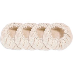 Zuurdesem Startpot Stoffen Hoezen - Set van 4, Katoenen Elastisch, Ongebleekt en Herbruikbaar - Geschikt voor Potmond van 8-10cm .