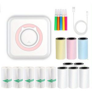 Livano Draadloos Pocket Printer - Mini Printer - Mobiele Fotoprinter - Voor Mobiel - Blauw - Inclusief Printvellen