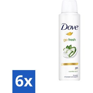 Dove Go Fresh - Deospray - Komkommer - 150 ml - Voordeelverpakking - 6 stuks