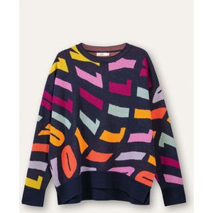 Oilily - Kaleidoscope pullover long sleeves crew neck - Blauw - XS