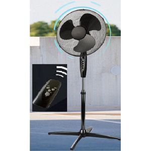 Vizyon Vz-2020 - 40 cm - Staande ventilator - Ventilator met afstandsbediening - Fan - Statiefventilator Zwart (40 W) - 3 snelheidsinstellingen