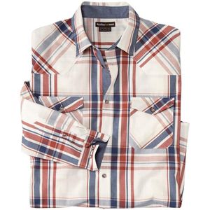 ATLAS FOR MEN - Geruit popeline overhemd - Heren - Verkrijgbaar in grote maten - L