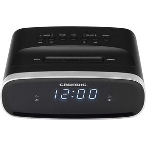 Wekker met Radio, FM-tuner, Sluimerfunctie, Alarmsignaal en LED-display in Zwart