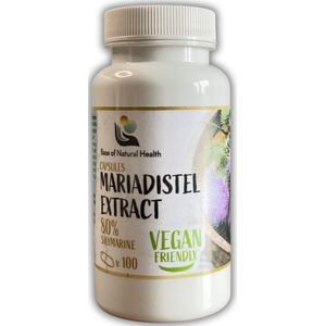Base Of Natural Health - Mariadistel extract 80% 100 tabletten - Mariadistel Capsules - Voedingssupplementatie -300 mg Mariadistelextract - 80% silymarine- bevordert de spijsvertering - beschermt de lever - verwijdert gifstoffen