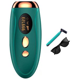 Draagbaar IPL laser ontharingsapparaat, 999999 flitsen - permanente en pijnloze ontharing, geschikt voor vrouwelijk lichaam en bikinilijn donkergroen