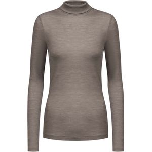 Mey Shirt Kol Wool Love Rib Dames 66016 90 deep taupe XXS/XS
