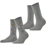 ESPRIT - Flower Rib Multipack - Chaussettes - Lichtgrijs - 2 Pairs