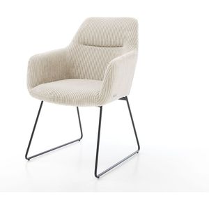 Gestoffeerde-stoel Pejo-Flex slipframe zwart koord beige pocketveer kern