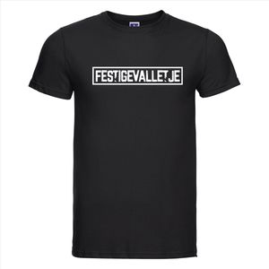 T-shirt Festigevalletje | Festival | Zwart | Maat XS