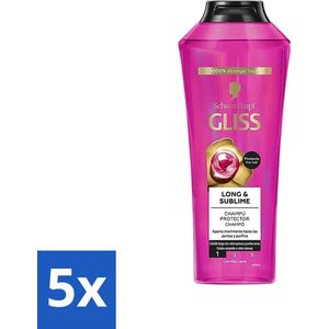 5 x Gliss-Kur - Shampoo - Supreme Length - Versterkt & Verzorgt Lang Haar - 400 ml - Biotine Shampoo - Voedende Shampoo - Anti-breuk Shampoo