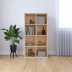 The Living Store Boekenkast - 66 x 30 x 130 cm - Sonoma Eiken - Met 8 vakken