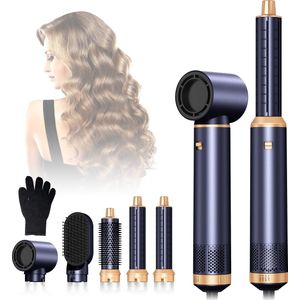 UKLISS® 5-in-1 Multistyler – Föhnborstel – Krulborstel – Krultang – Stijltang – Airstyler met Hairwrap – Inclusief 5 Opzetstukken & Zwarte Opbergdoos – 360° Roterende Kabel
