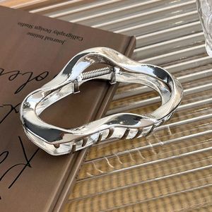 Wave Bubble Line Grote Haarklemmen-zilver